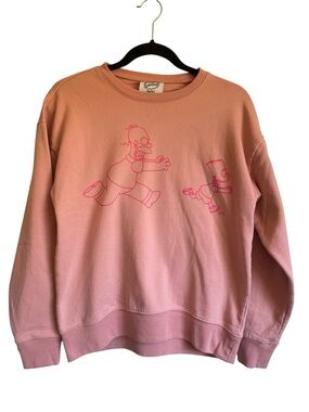 The Simpsons Crewneck Sweatshirt Cartoon Outline Homer chasing Bart